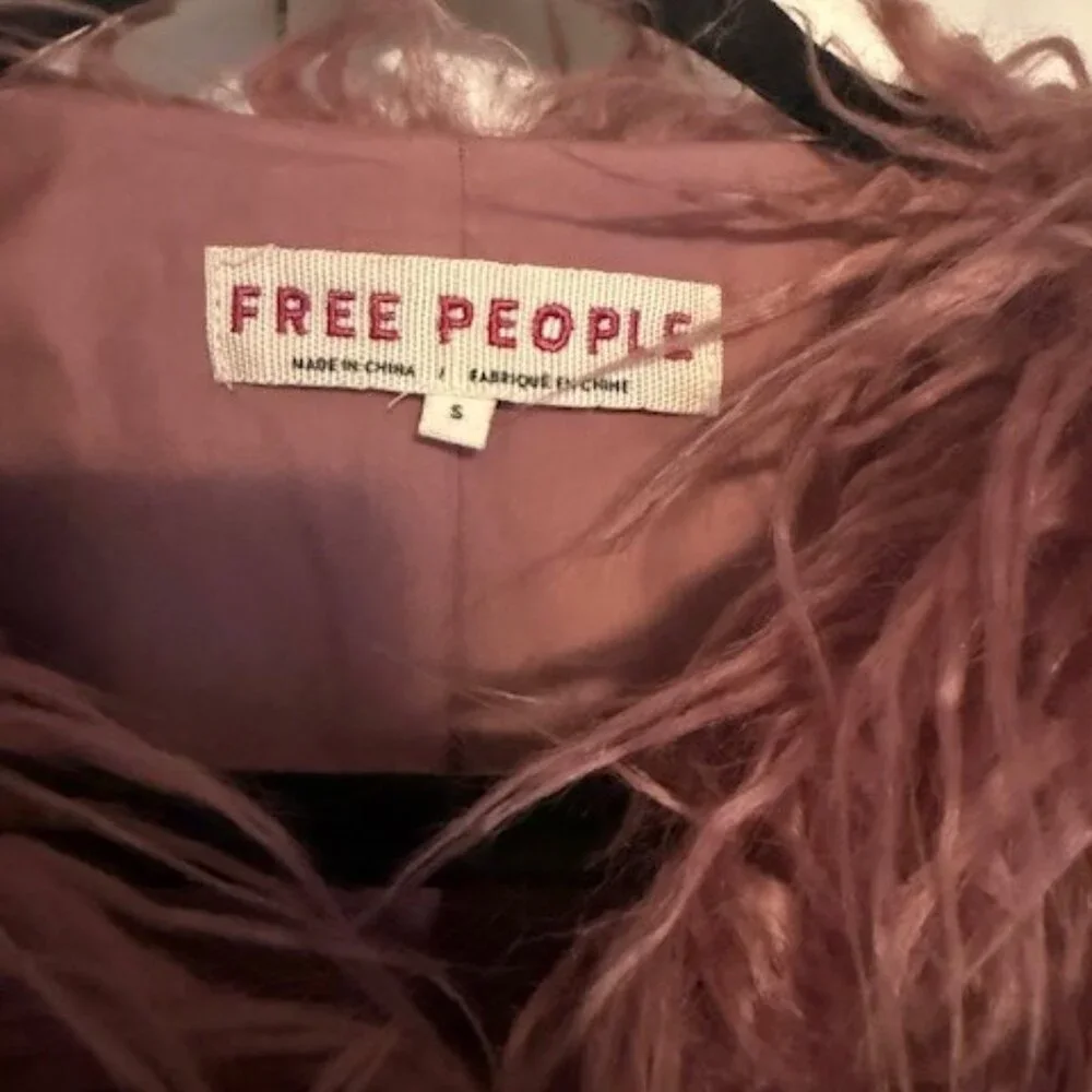 Free People Mauve Faux Fur Jacket - Picture 7 of 8